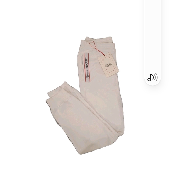 $1190 Mens Alexander McQueen Logo Tape Jogger Pants White small
